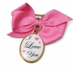 Vintage Tarina Tarantino PIN Pink Ribbon I Love You Brooch